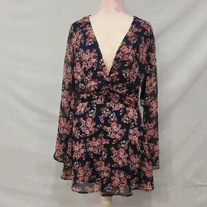 Trixxi Floral Bell Sleeve Dress